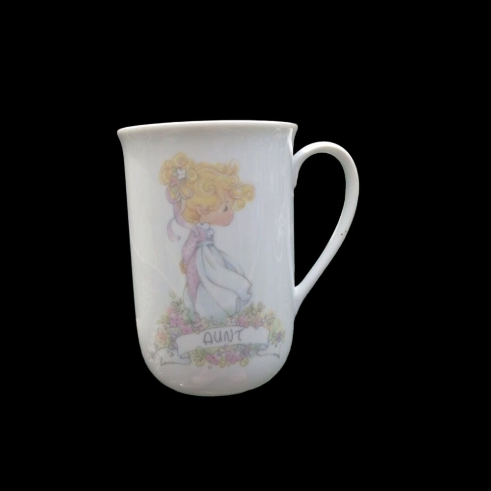 Vintage 90s Enesco Precious Moments Religious AUNT Coffee mug Porcelain Tea Cup - Picture 11 of 11